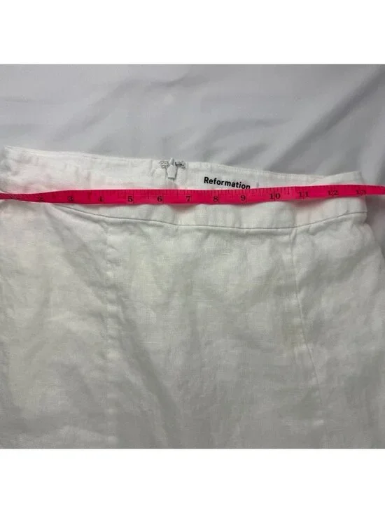 Reformation Yucca Linen Midi Skirt in White Size 4 - Picture 8 of 9